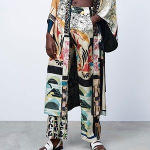 Zara Floral and Geometric Wide Leg Pants New With Tags